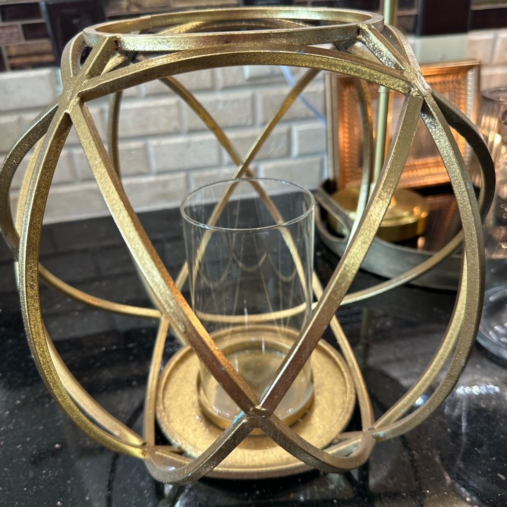 Gold Geometric Candle Holder
